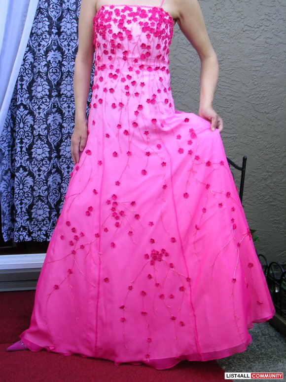 LA GALA pink flowery dress size 10