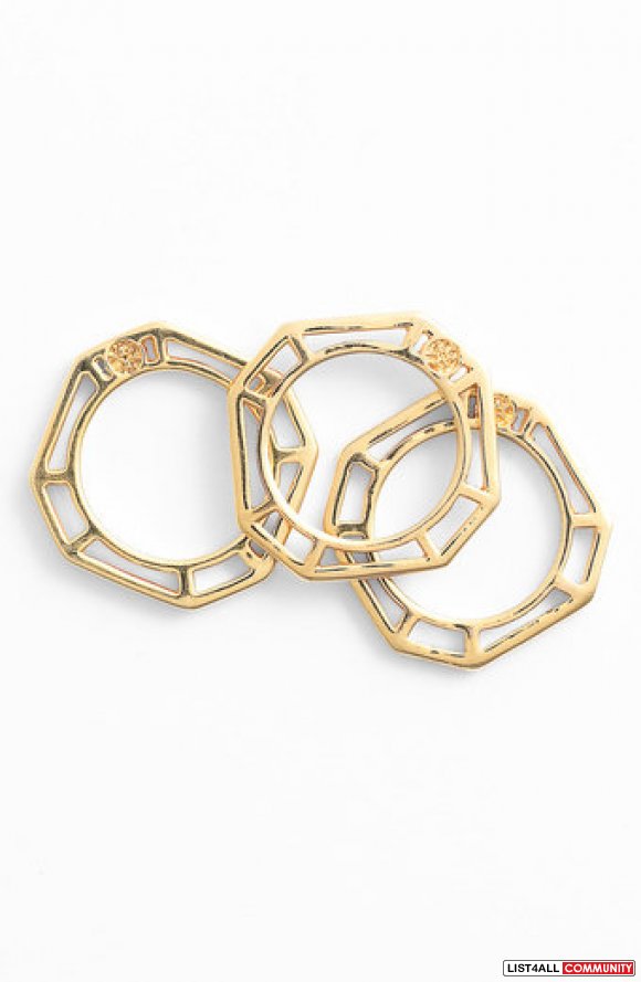 Tory Burch Audrina Octagon Ring Stack