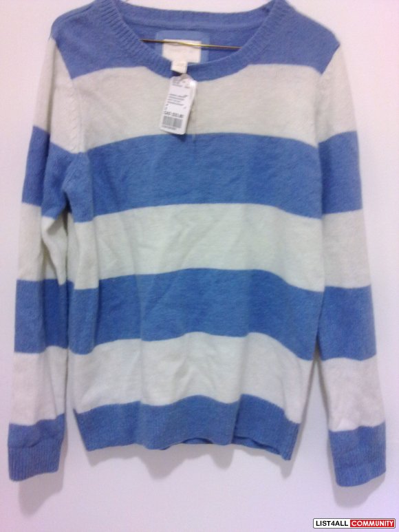 blue and white sweater