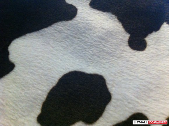 soft faux fur cow pattern hand bag