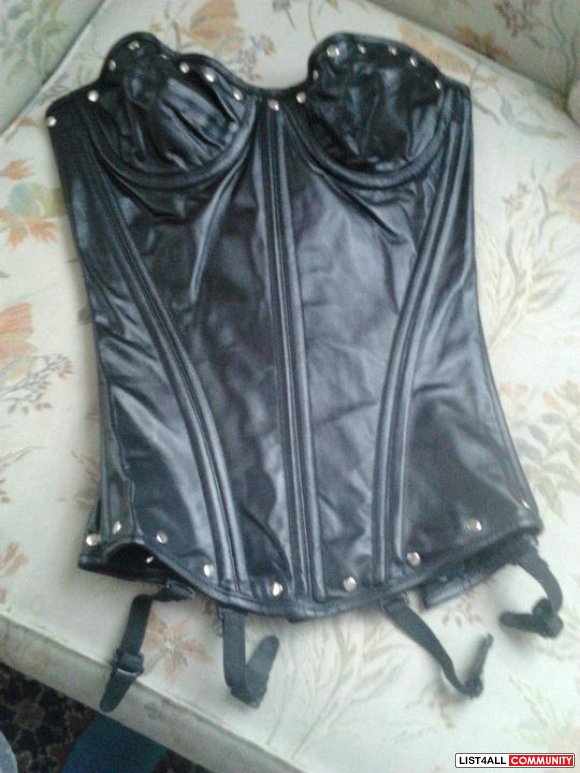 victorian style leather corset