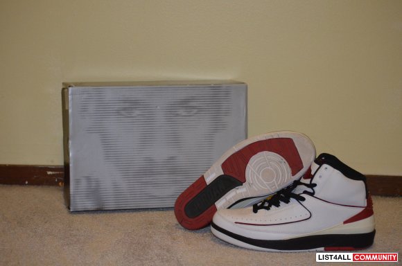 Jordan 2 red/white/ black sz 8 used once obo