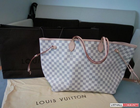 LV Louis Vuitton Neverfull Damier Azur 1:1 AAAA REDUCED TO $150 :: sweetcloset483 :: List4All