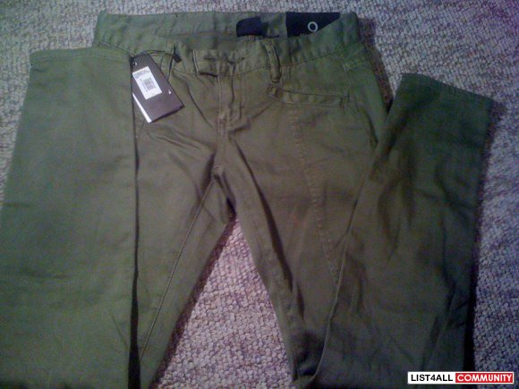 BNWT ARMANI EXCHANGE SIZE 0 green skinny leggings