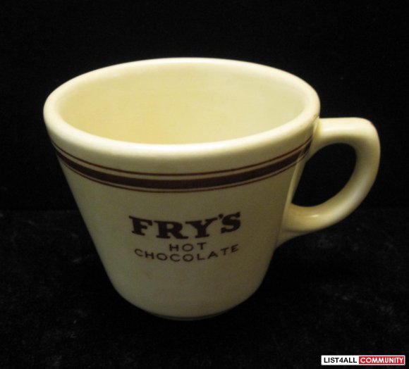 Four Vintage Fry's Hot Chocolate Mugs