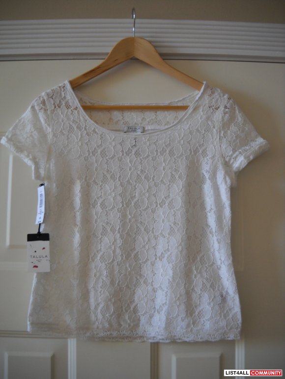 Talula Lace Top White XS Brand New With Tags