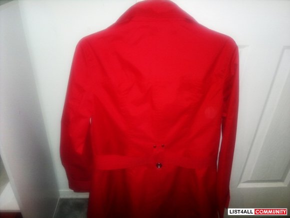 Ladies Red Trench Coat NWT Size Med