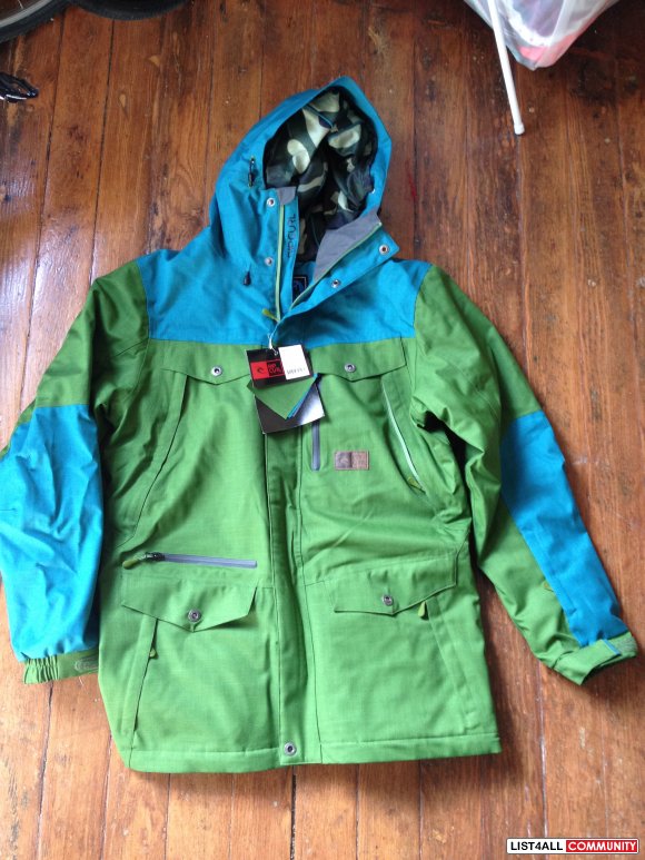 Rip Curl Mens Snowboard Jacket Size L Green Blue Brand New With Tags