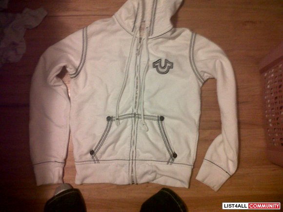 small true religion hoodie (white)