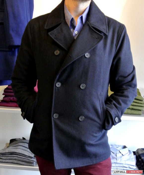 Navy Double-Breasted Pea Coat