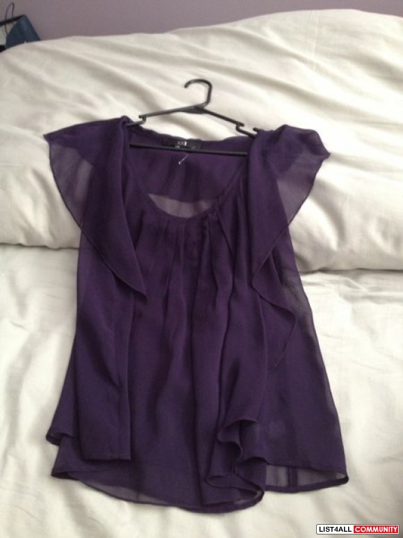 XXI Purple Chiffon Cap Sleeve Top