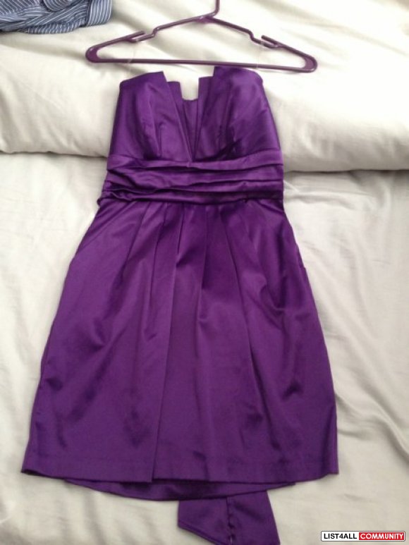 Purple Evening Strapless Dress