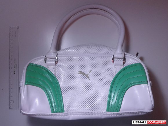 PUMA White & Green Handbag
