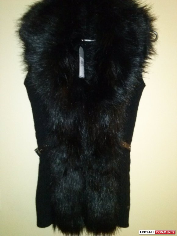 guess black fur jacket