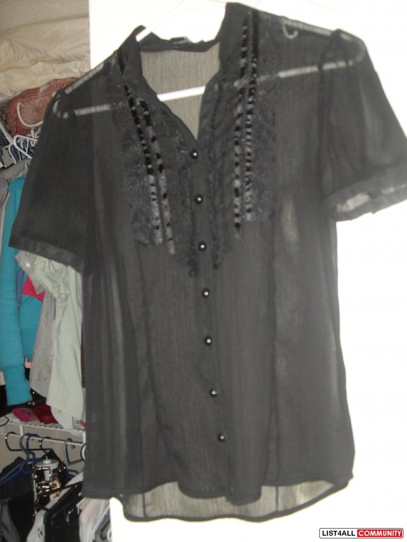 black sheer blouse - size s