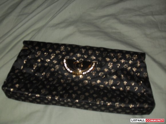 black and gold guess purse