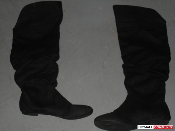 black suede over the knee boots - size 6.5