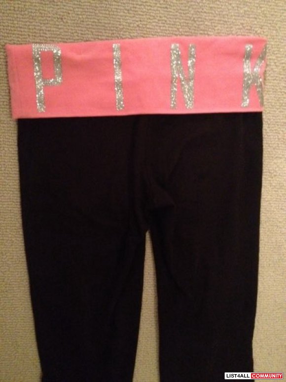 VS "PINK" fold over yoga pants -xs