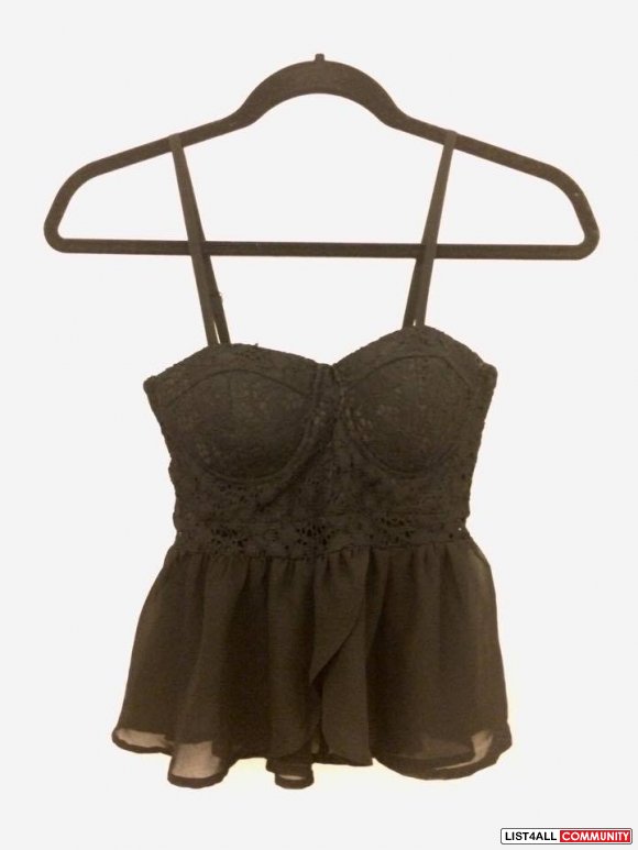 Black XXS-XS tier bustier