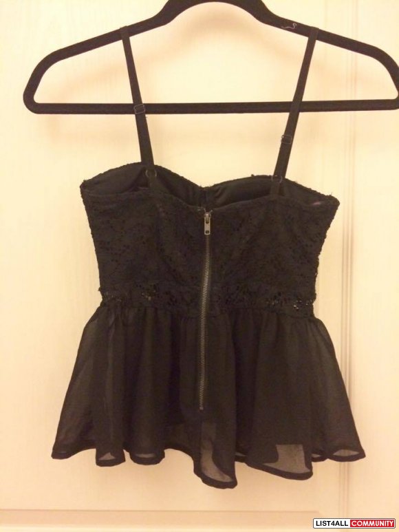 Black XXS-XS tier bustier