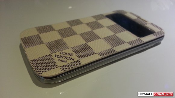 Samsung Galaxy S4 S-View case Louis Vuitton White checkered pattern