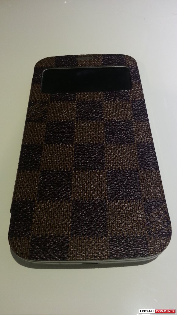 Samsung Galaxy S4 S-View case Louis Vuitton checkered pattern Brown :: kfb :: List4All
