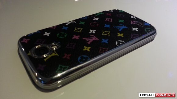 Samsung galaxy S4 S-View Louis Vuitton symbol patterned Black