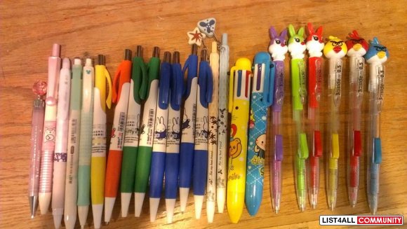 Cute Kawaii Stationary ! Sanrio Characters, lead pencils, pens, angry