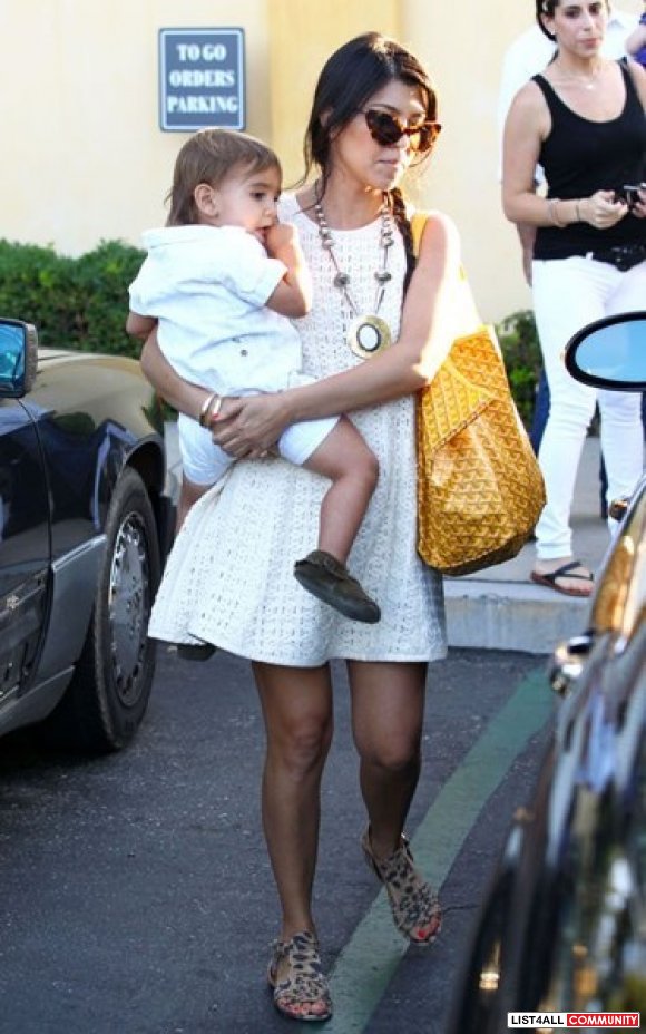 goyard yellow tote bag pm louis celebrities purse celebrity kourtney kardashian rep french barney organizers list4all kourt jenner mommy orange