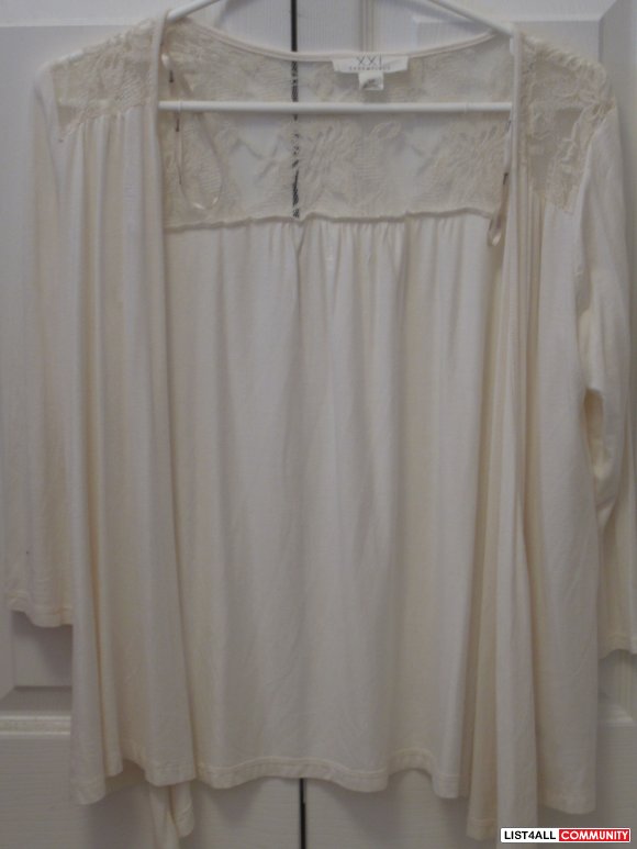 Cream Lace Cardigan