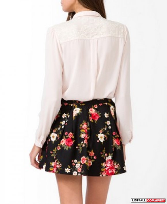 BNWT Pink Forever 21 Lace shoulder Blouse