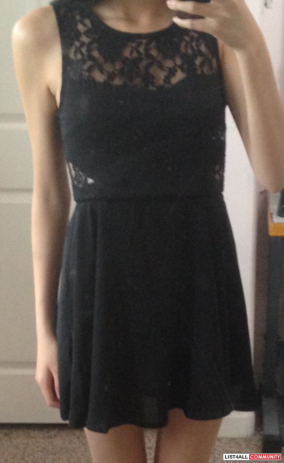 Black dress with lace insets BNWT