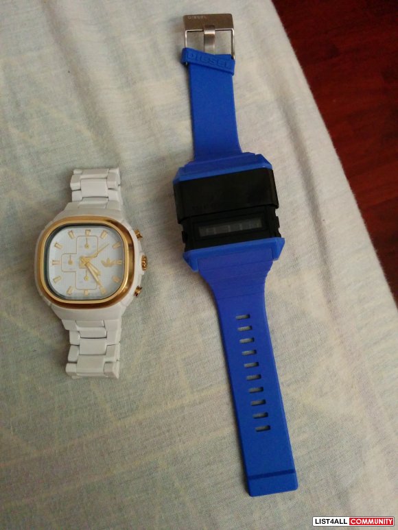 adidas watch white and gold