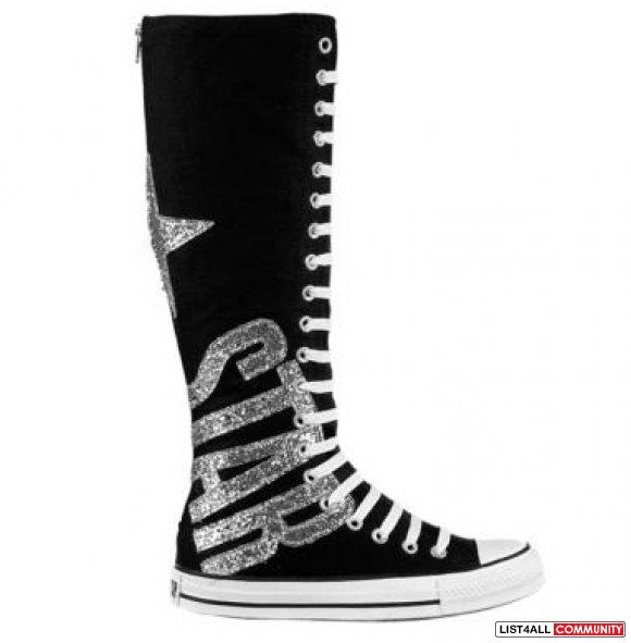converse lace up knee high boots