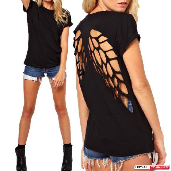 BRAND NEW Black Hollow Back Top Small