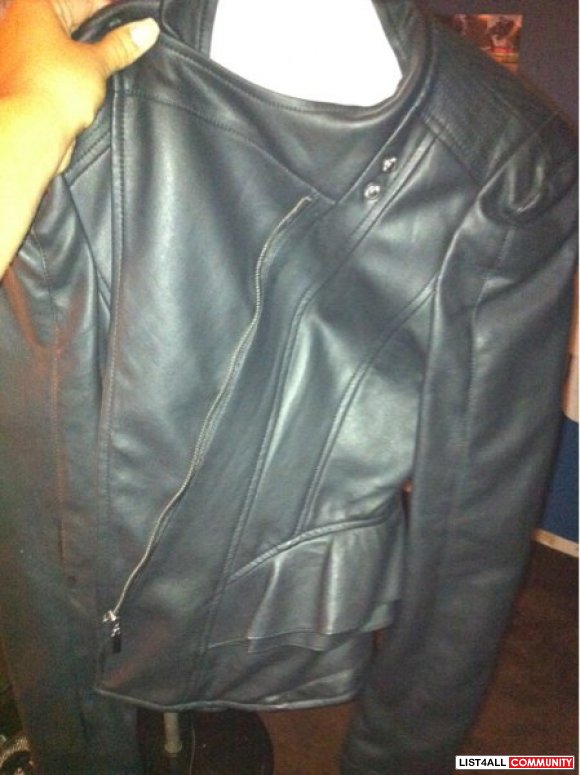 Leather jacket size m peplum skirt