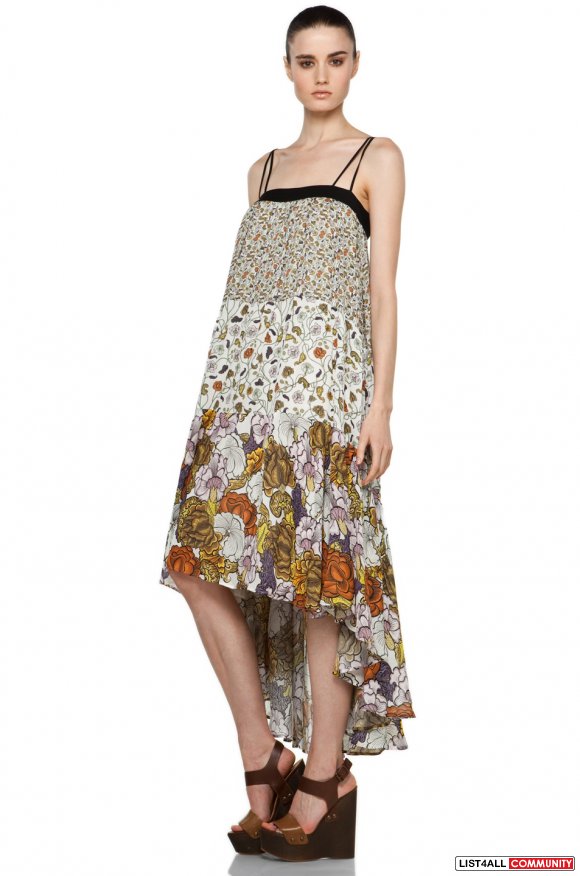 Proenza Schouler tiered floral silk dress