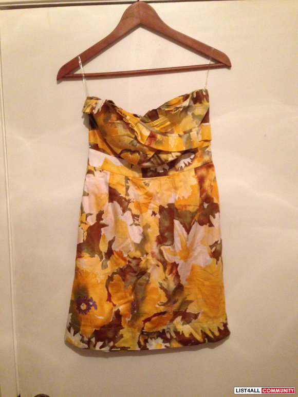 Minuet floral strapless dress