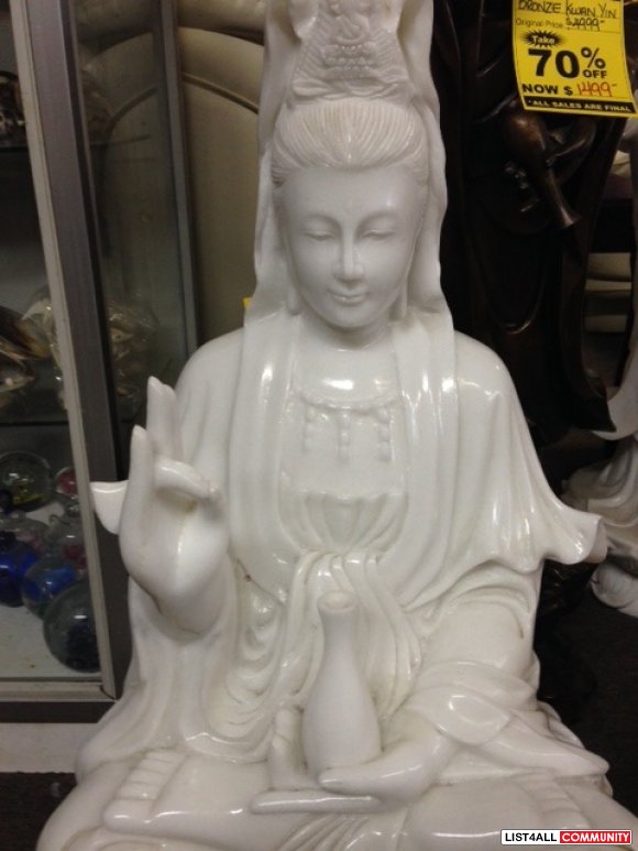 Lady Buddha (Kwan Yin) Natural Stone Statue