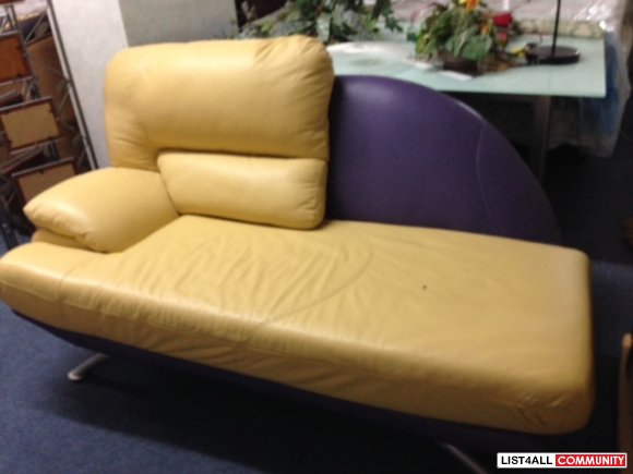 Brand New All Leather Chaise Lounge