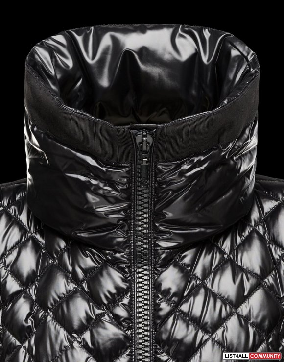 womens shiny black moncler