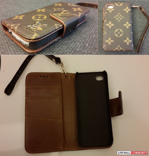 Designer wallet flip case w/ ID card pocket iPhone 4/4s