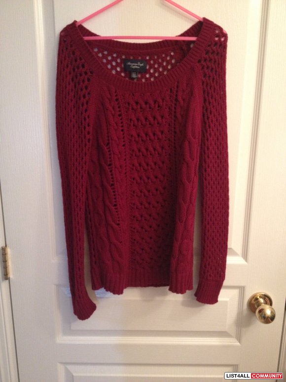 AMERICAN EAGLE - red cable knit sweater XS