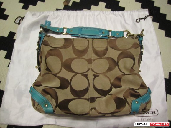 Authentic Teal Coach Carly Purse