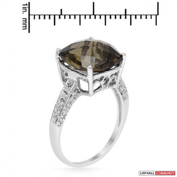 5.51ctw Precious Stones Ring - Genuine Diamonds & Topaz in Solid Gold