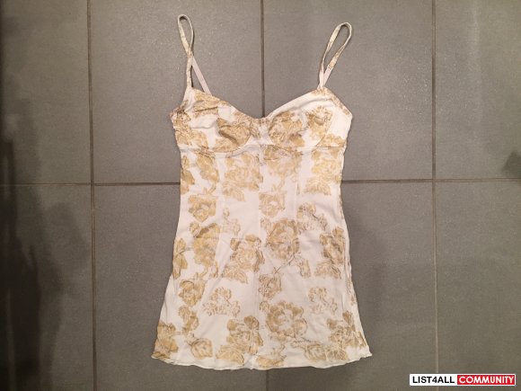WILFRED BY ARITZIA Gold Floral Bustier Tank