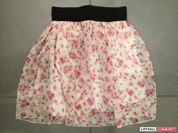 Pink Floral Skirt