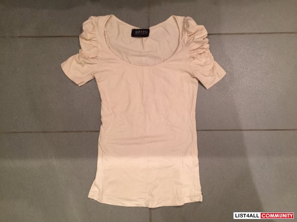 ZARA Beige Ruched Top