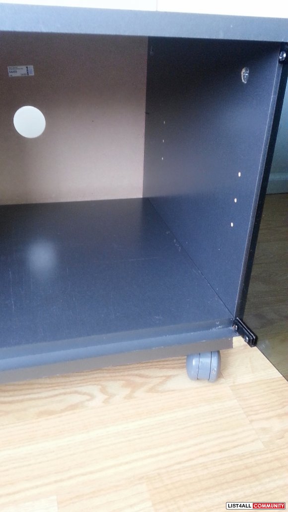IKEA KAXAS TV Bench with Glass Door &amp; wheels / side table :: noname