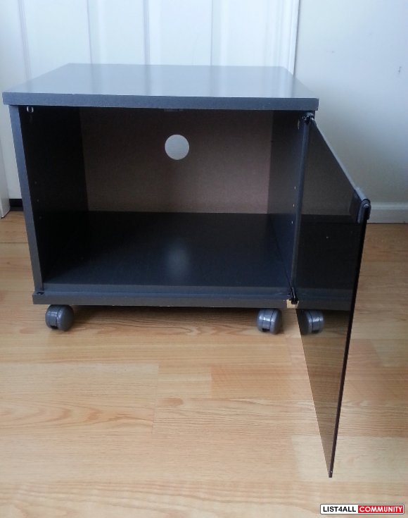 Ikea Kaxas Tv Bench With Glass Door Wheels Side Table